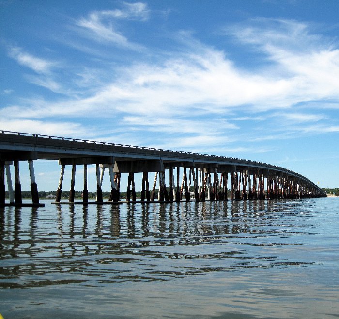 Crossing back under the bridge